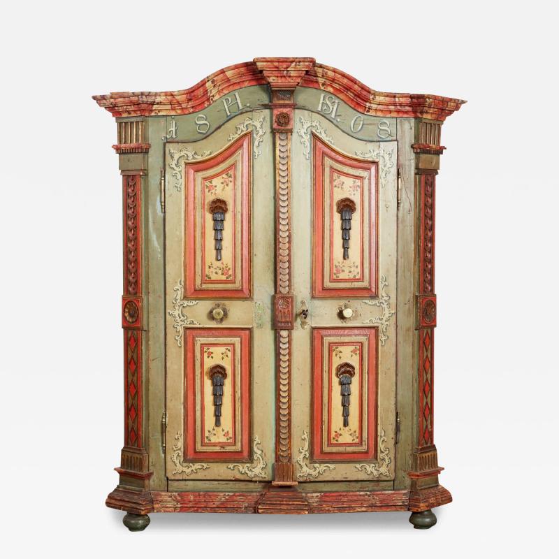 Early 19th c Painted Baroque Armoire