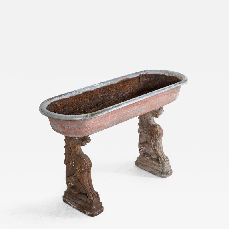 Early 19thC French Country House Stone Griffin Planter