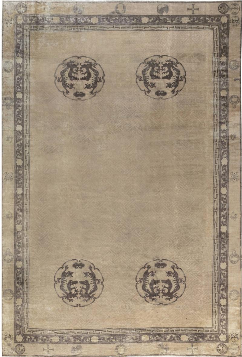 Early 20th Century Anmal Motifs Camel Background Chinese Handmade Wool Rug
