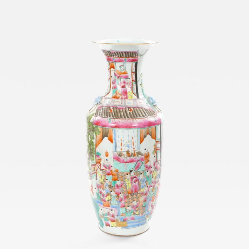 Early 20th Century Chinese Export Famille Rose 100 Boys Porcelain Floor Vase