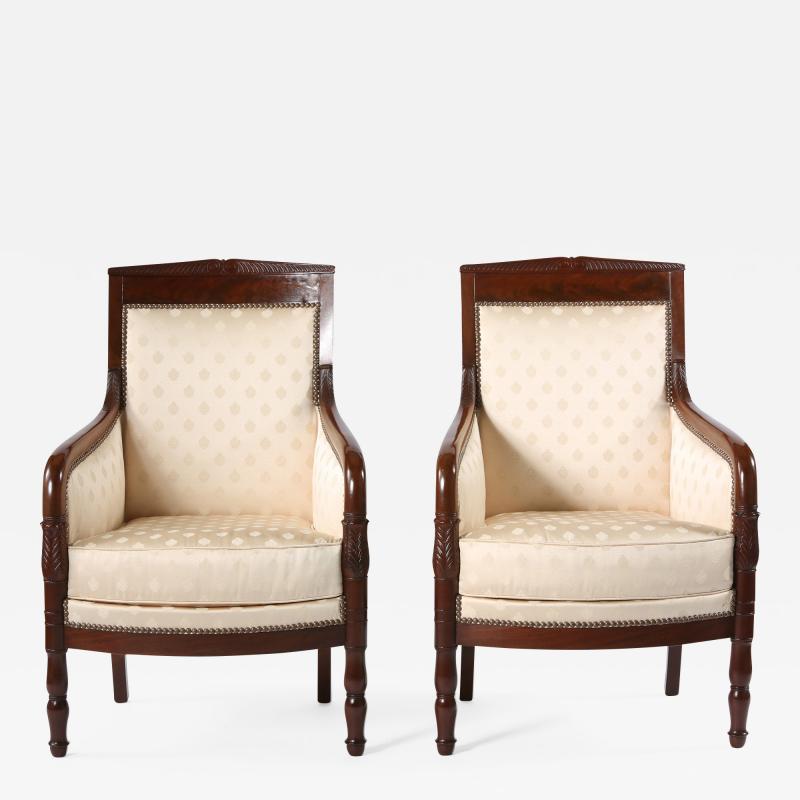 Early 20th Century Edwardian Style Mahogany Set Armchairs