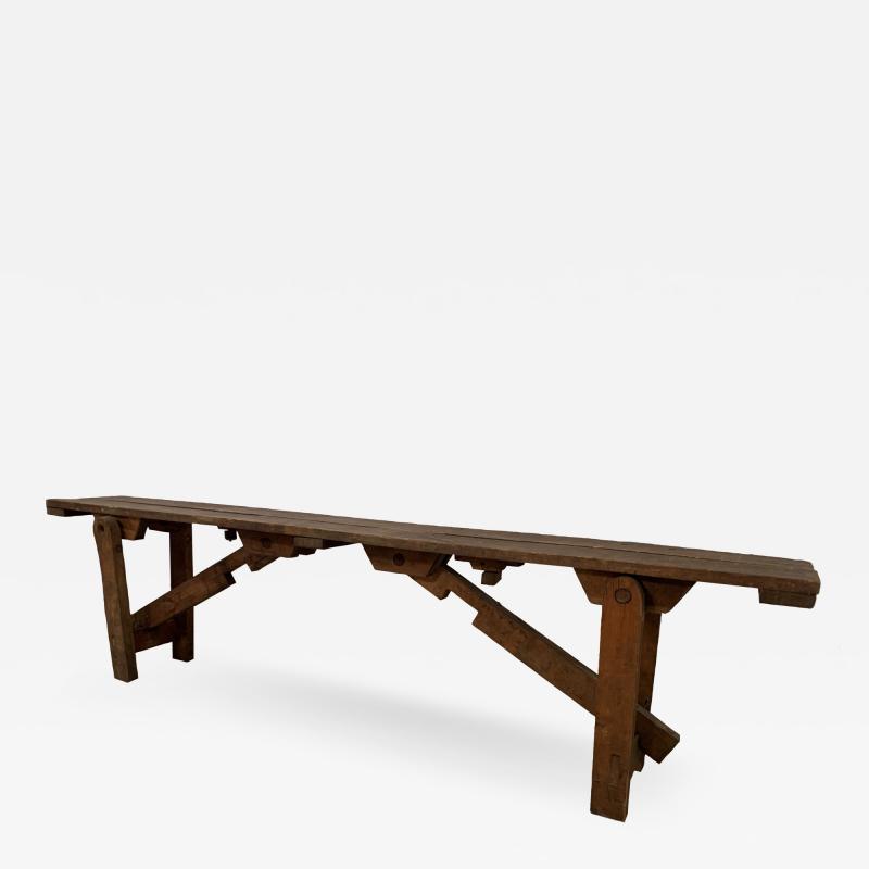 Early 20th Century Folding Wood Bench