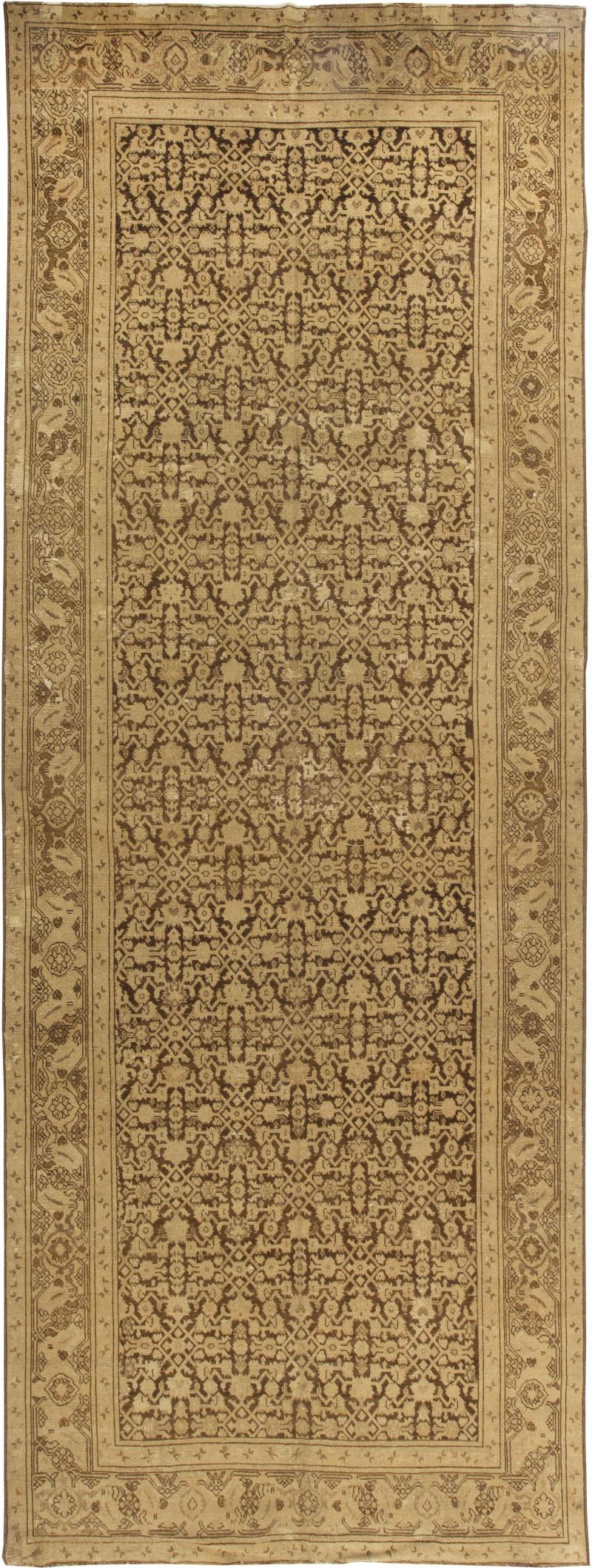 Early 20th Century Karabagh Brown and Beige Handmade Wool Rug