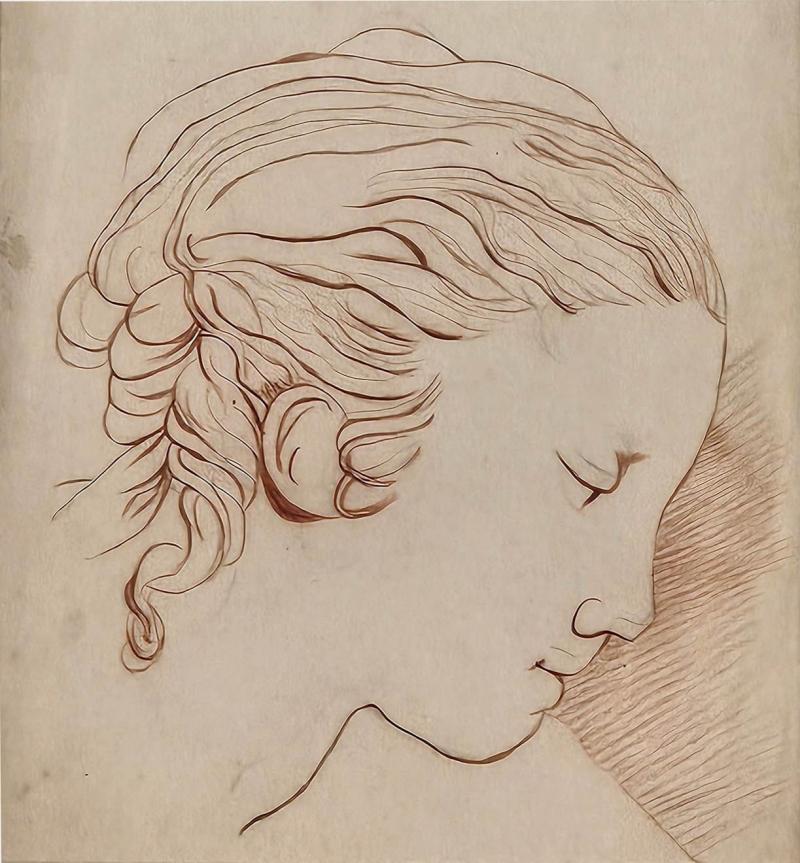 Early 20th Century Modern Chalk Portrait
