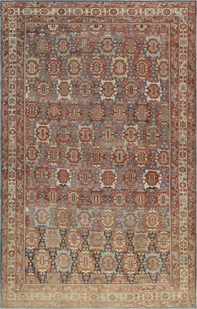 Early 20th Century Persian Malayer Hand Knotted Wool Rug Size Adjusted 
