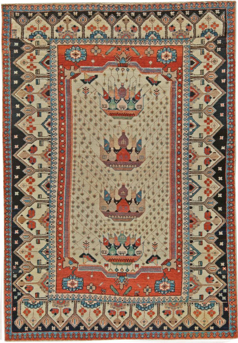 Early 20th Century Persian Malayer Handmade Wool Rug