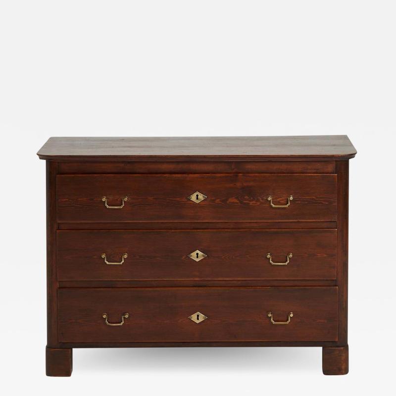 Early 20th Century Pine and Brass Chest of Drawers