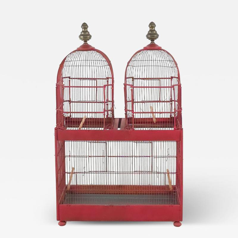 Early 20th Century Red Painted Birdcage England circa 1920