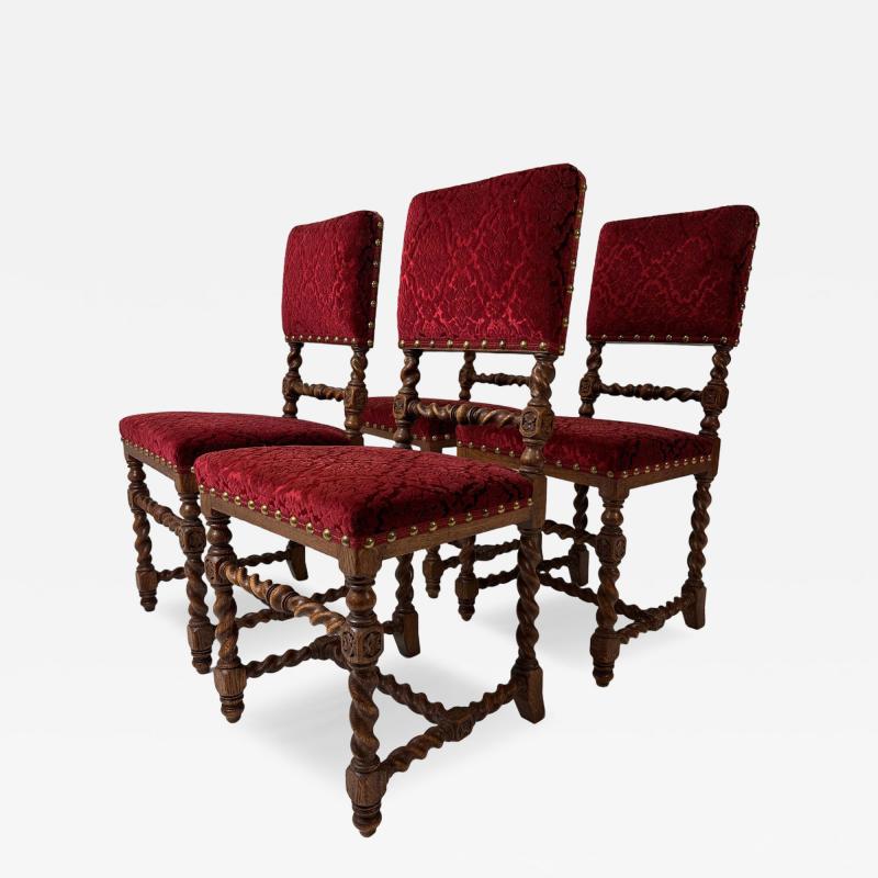 Early 20th Century Set of Four Baroque Style Dining Chairs