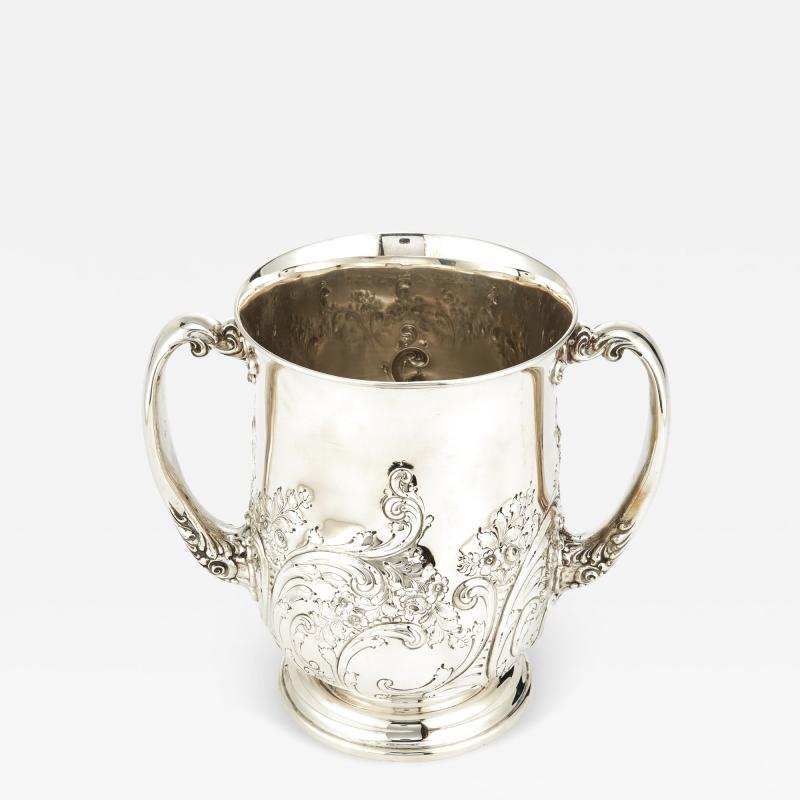 Early 20th Century Sterling Silver Gold Wash Interior Two Handled Vase