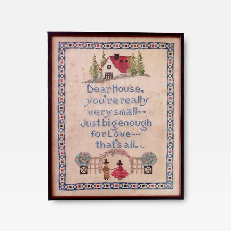 Early 20thC American Needlepoint Sampler Circa 1920 