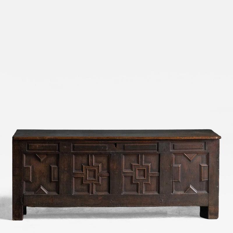 Early Antique Oak Chest in Renaissance Style 17th Century