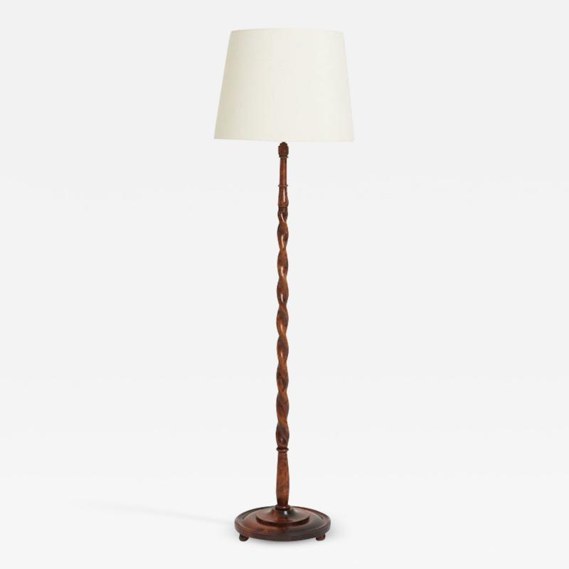 Early Art Deco Birch Floor Lamp