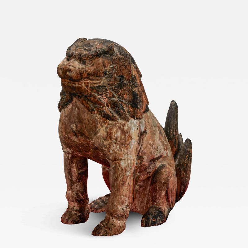 Early Japanese Sculpture of Koma Inu Korean Dog 