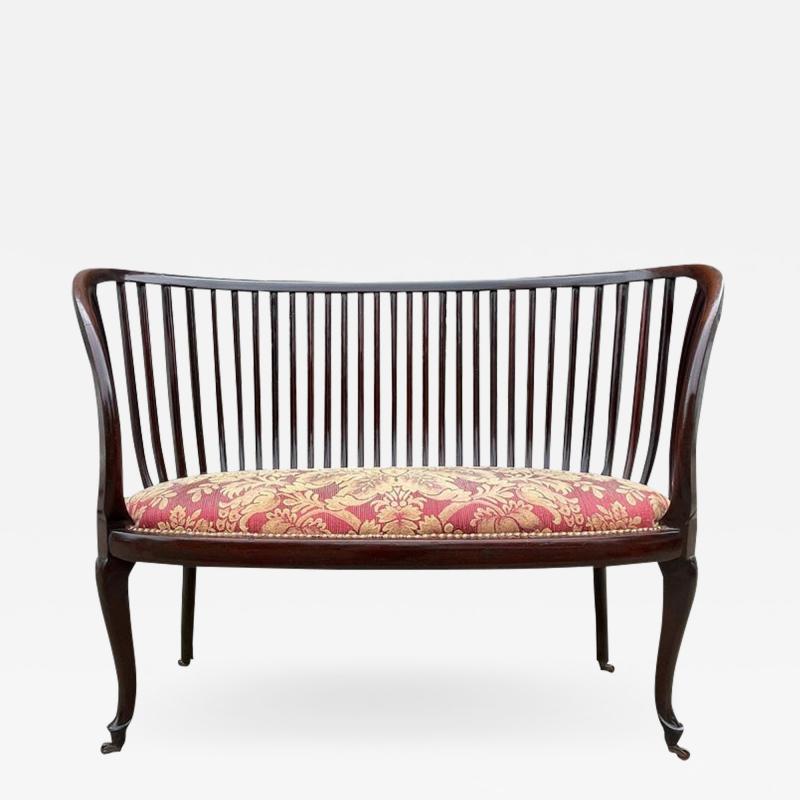 Early Mid Century Transitional Modern Spindle Back Bench Or Settee In ...