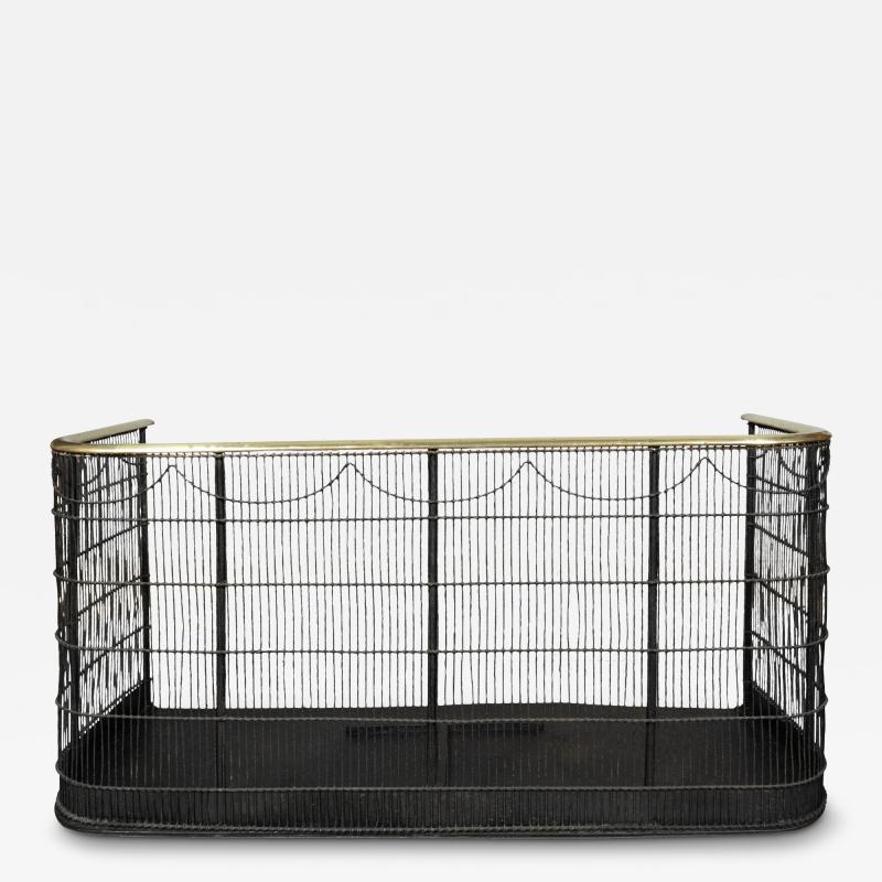 Early Victorian Brass And Wrought Iron Fireplace Screen