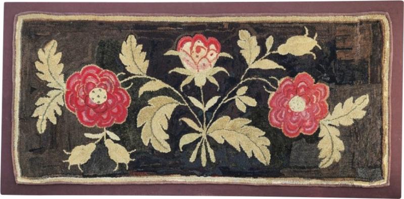 Early and Exceptional 19th Century American Folk Art Hearth Rug