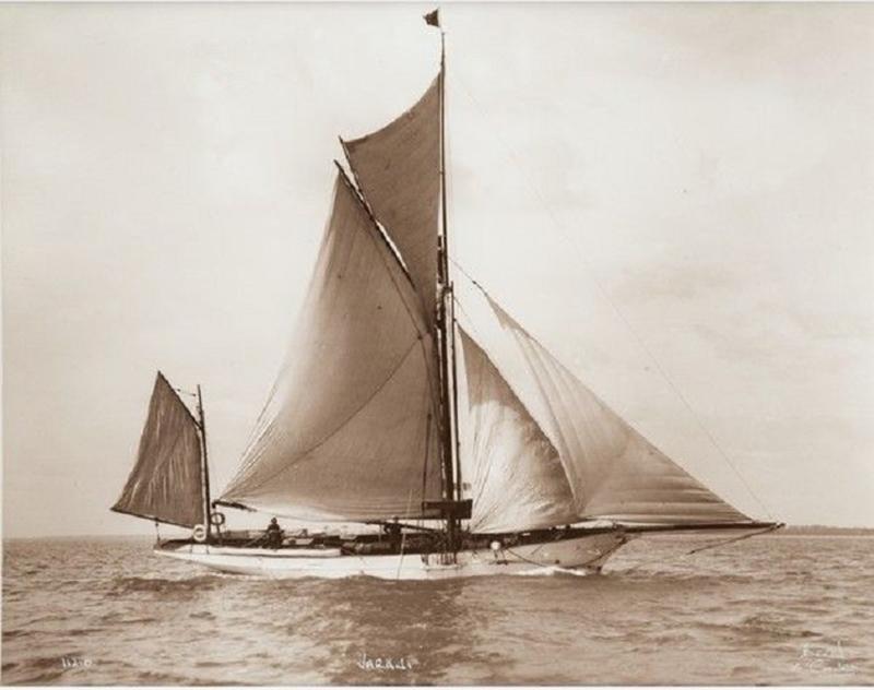 Early silver gelatin photographic print by Beken of Cowes Yacht Verani