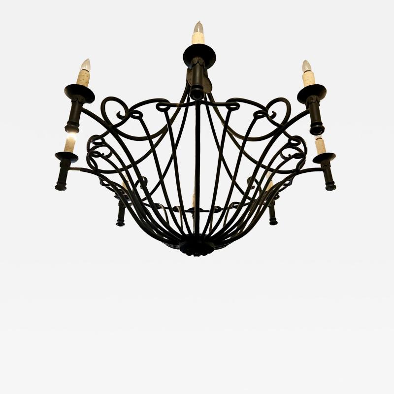 Ebanista Spanish Colonial Wrought Iron Chandelier Famous Estate