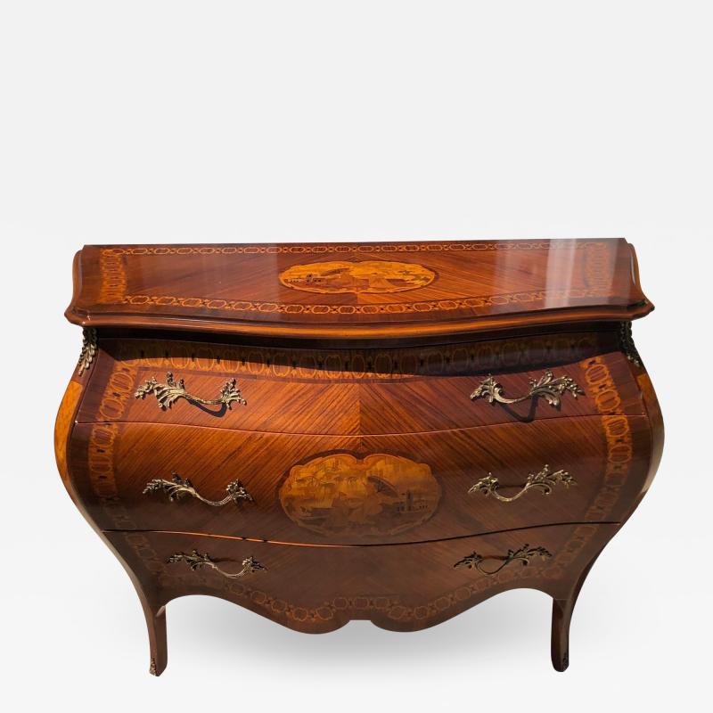Ebanistas Giuseppe Maggiolini Scenic Inlaid Mahogany Bombay Chest Commode