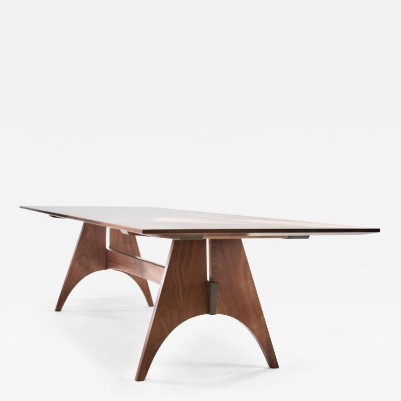 Eben Blaney Large Farmhouse Modern Dining Table in Walnut
