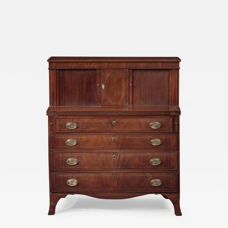 Ebenezer Knowlton Federal Tambour Desk made by Ebenezer Knowlton