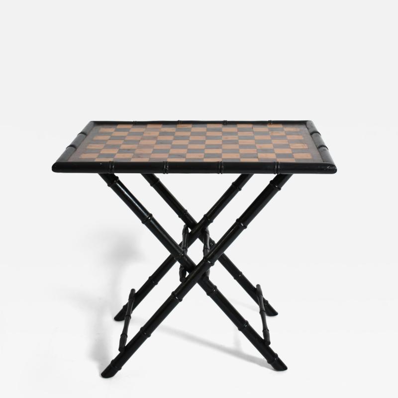 Ebonised wood faux bamboo table 1960s 