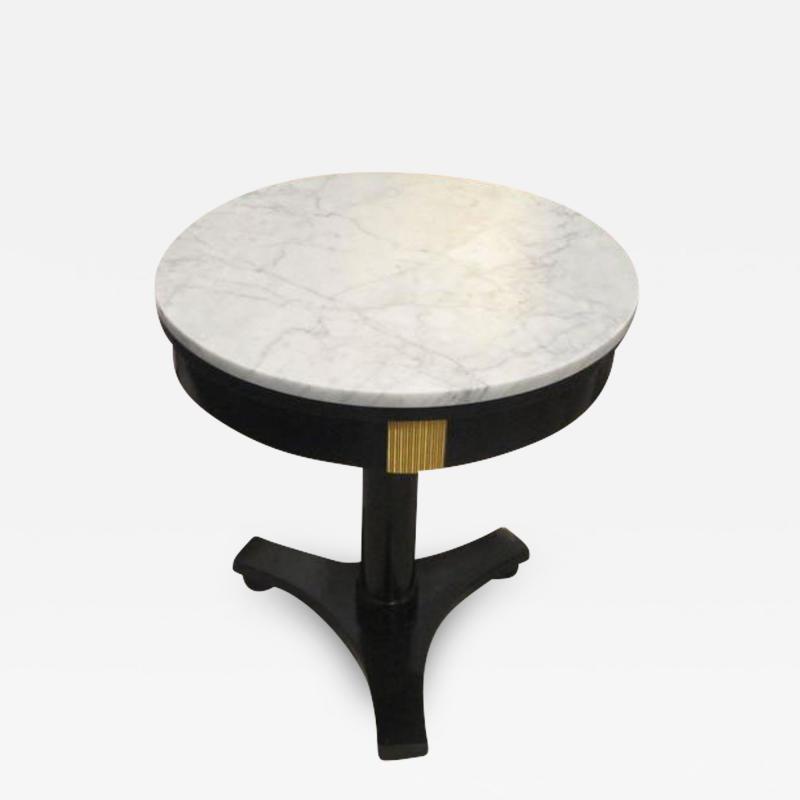 Ebonized Marble Top Gueridon with Bronze Mounts