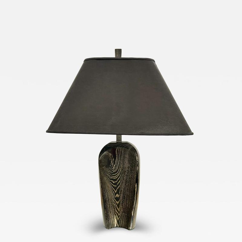 Ebonized Oak Table Lamp USA 1970s