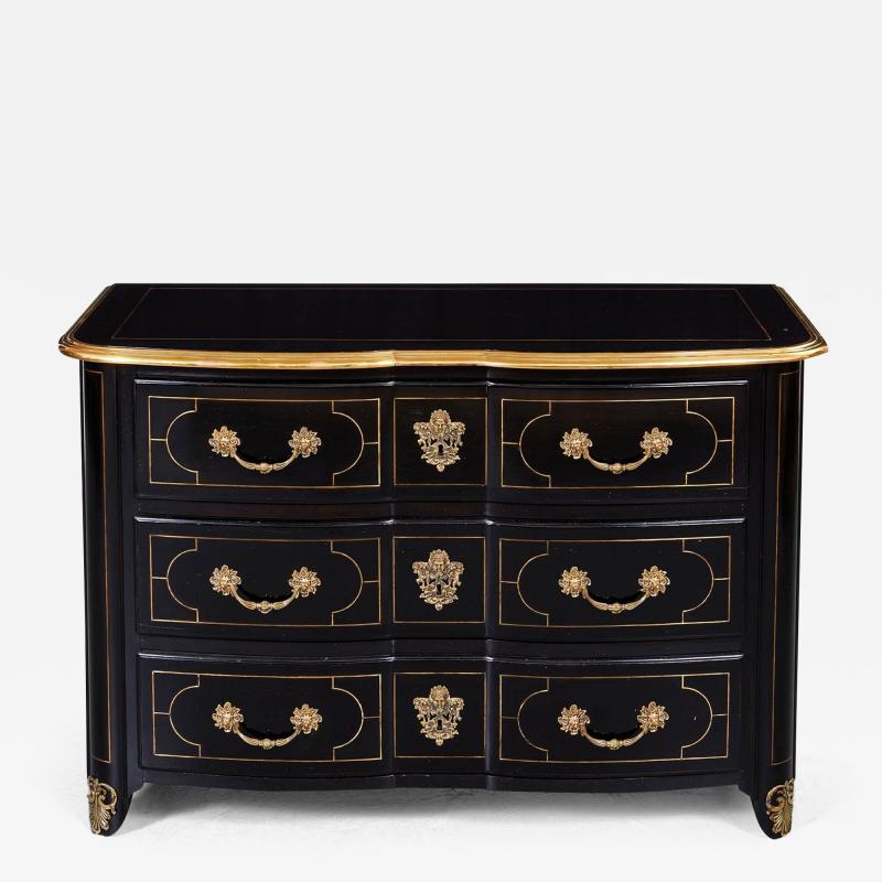 Ebonized and Brass Inlaid Commode