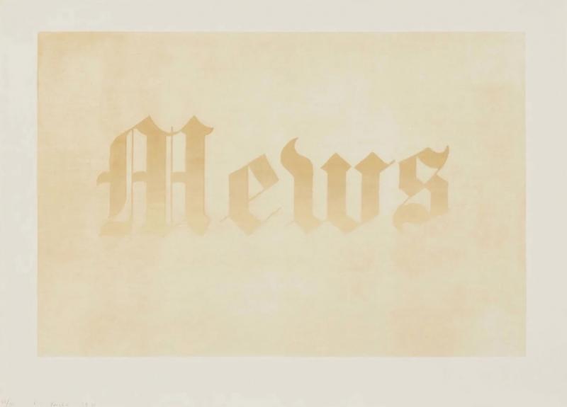 Ed Ruscha Mews from the News Mews Pews Brews Stews Dues portfolio 