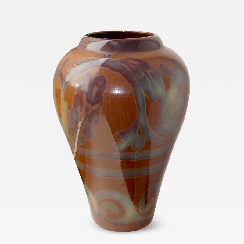 Edgar Bockman Extraordinary Vase with Stylized Flora Possibly by Edgar Bockman for H gan s