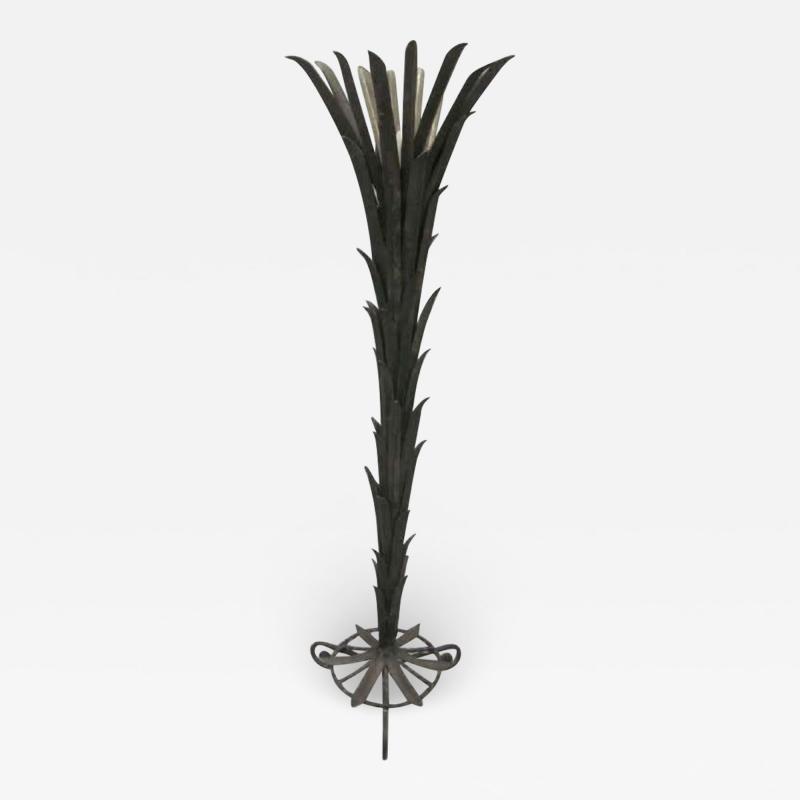 Edgar Brandt French Art Deco Palm Frond Floor Lamp by Edgar Brandt