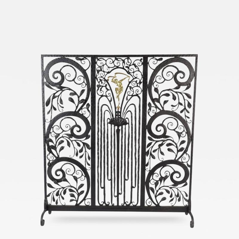 Edgar Brandt WROUGHT IRON FIRE SCREEN after Edgar BRANDT