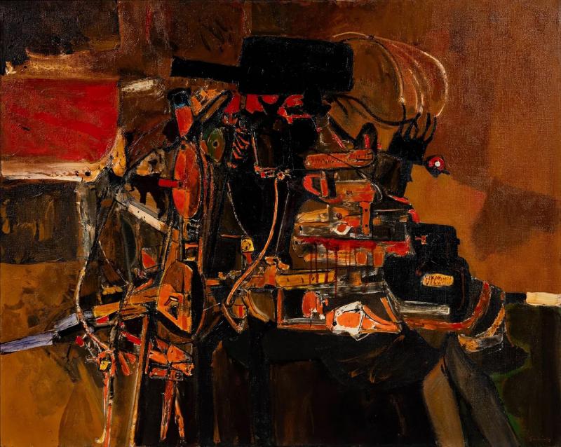 Edgar Louis Ewing The Tempest Large Abstract Oil on Canvas by Edgar Ewing