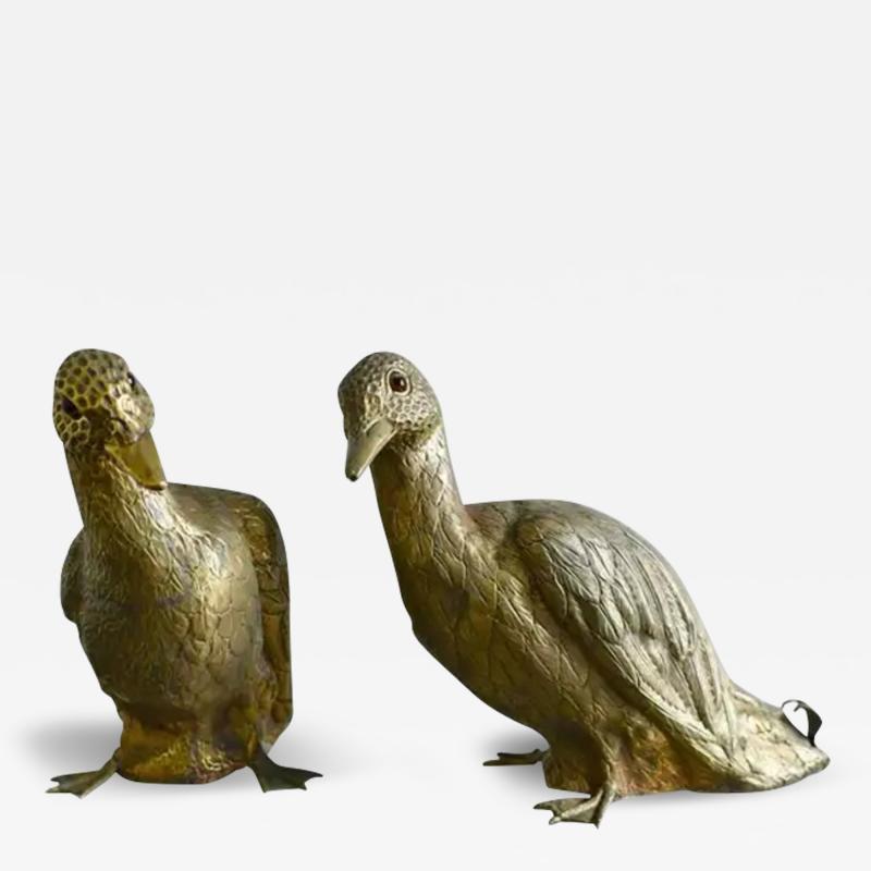 Edizioni Molto Pair Of Brass Ducks Molto Editions 1970s