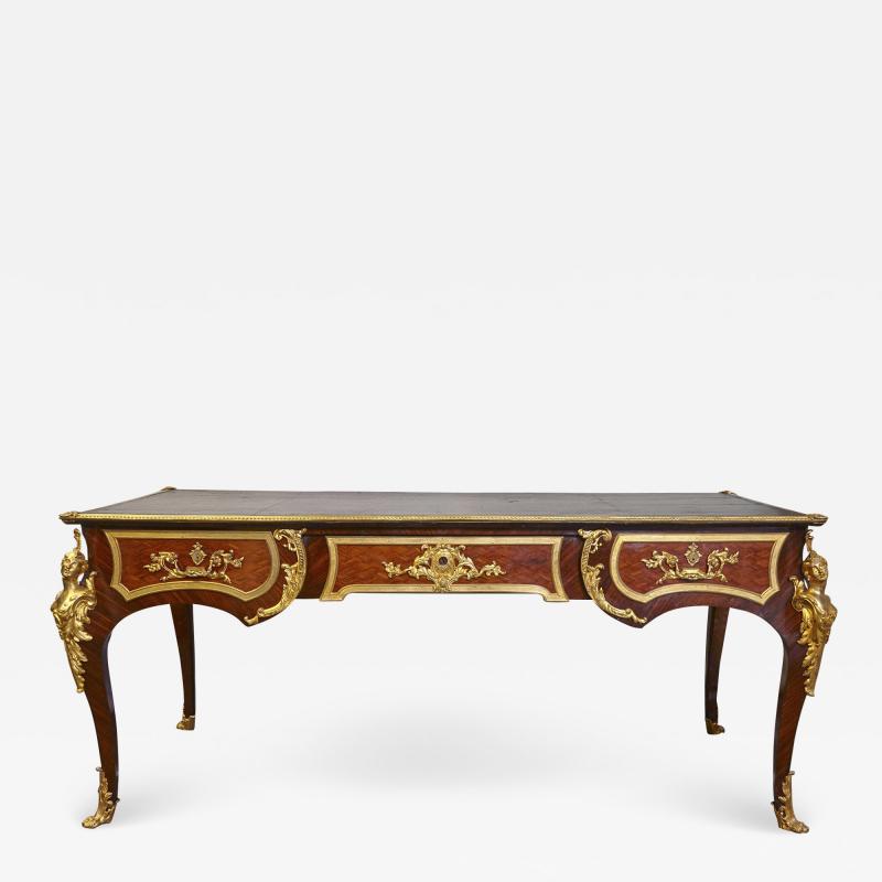 Edmond Poteau Louis XV style gilt bronze mounted writing desk by Poteau