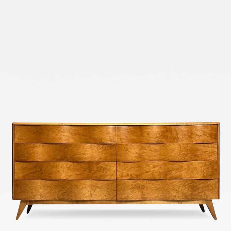 Edmond Spence Edmond J Spence Swedish Mid Century Modern Wave Dresser Maple 1950s