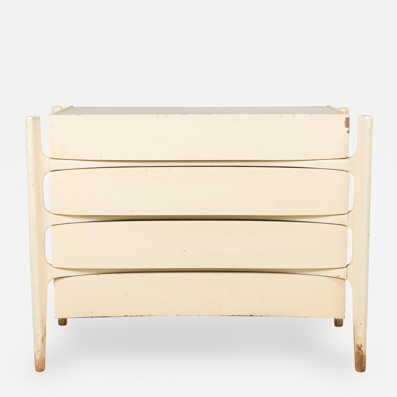 Edmond Spence Edmond Spence American Mid Century Exoskeleton Beige Painted Four Drawer Chest