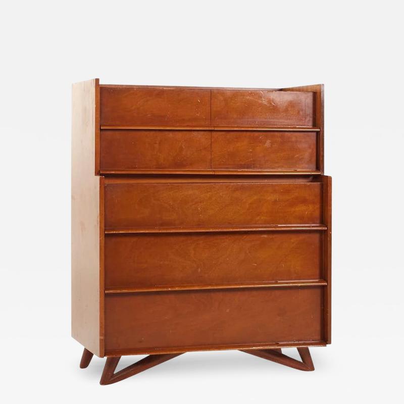 Edmond Spence Edmond Spence Mid Century Birch Highboy Dresser