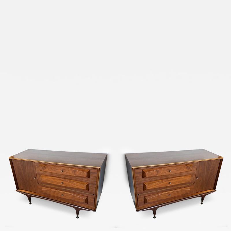 Edmond Spence Fine Pair of Swedish Modern Rosewood and Brass Chests Sir Edmund Spence 1950s