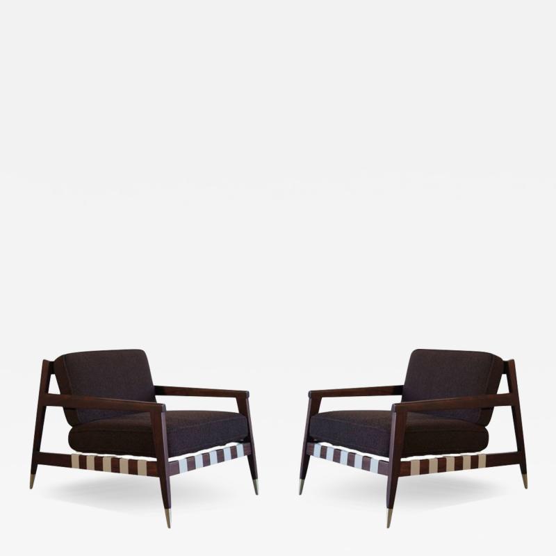 Edmond Spence Walnut Lounge Chairs by Edmond J Spence C 1950s