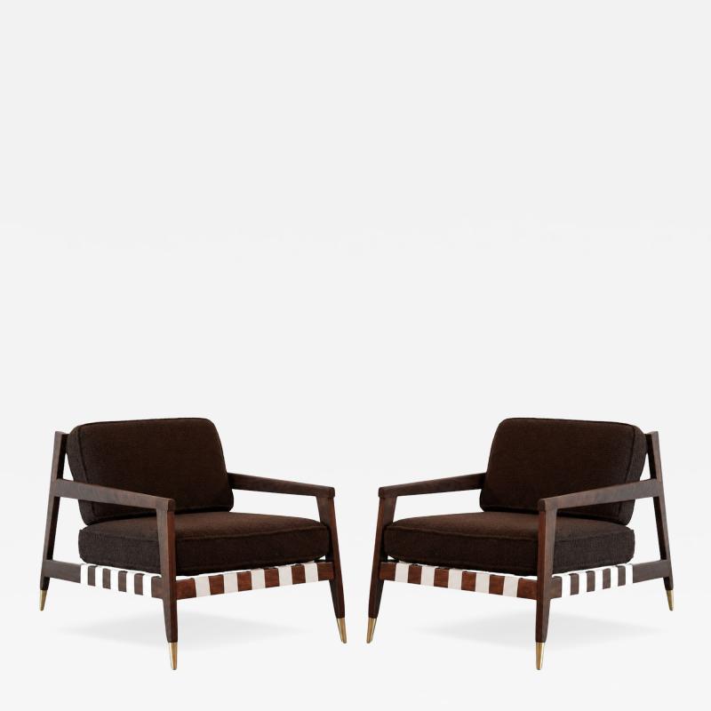 Edmond Spence Walnut Lounge Chairs by Edmond J Spence C 1950s