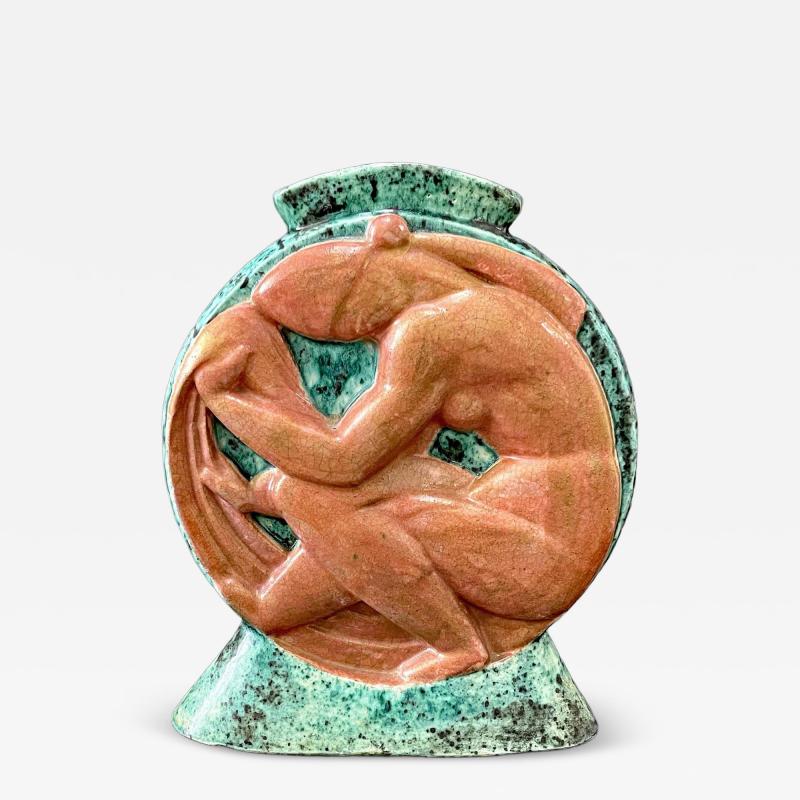 Edouard Cazaux Female Nude Vase by Edouard Cazaux French 1889 1974 