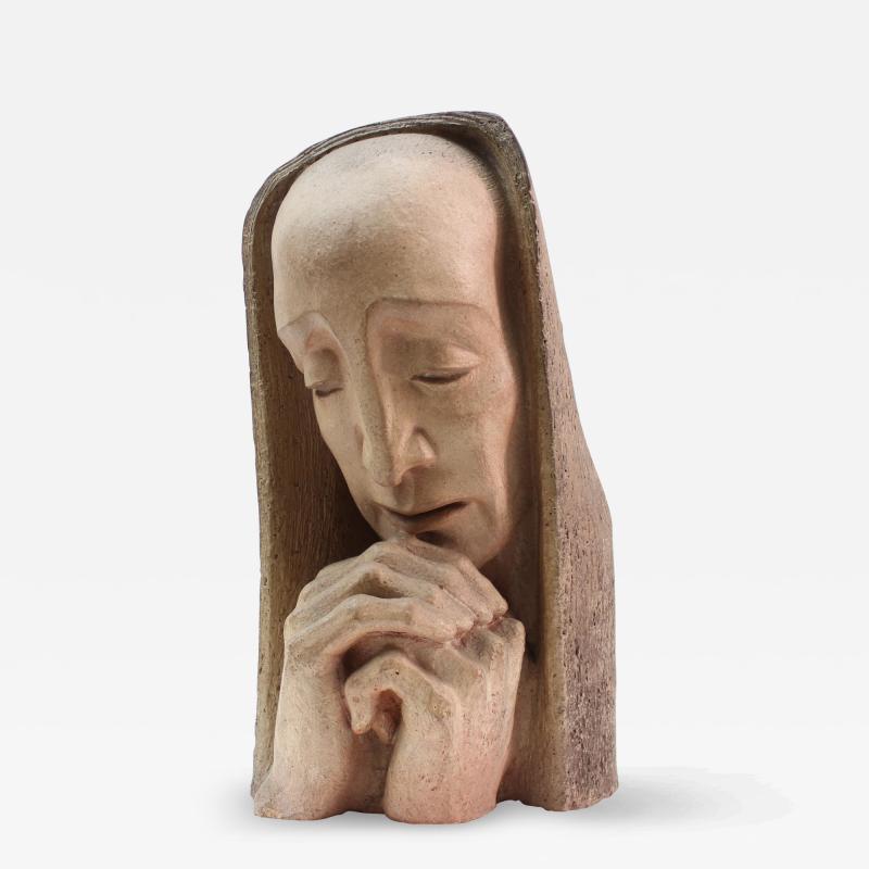 Edris Eckhardt Ceramic Sculpture Praying Woman by Edris Eckhardt
