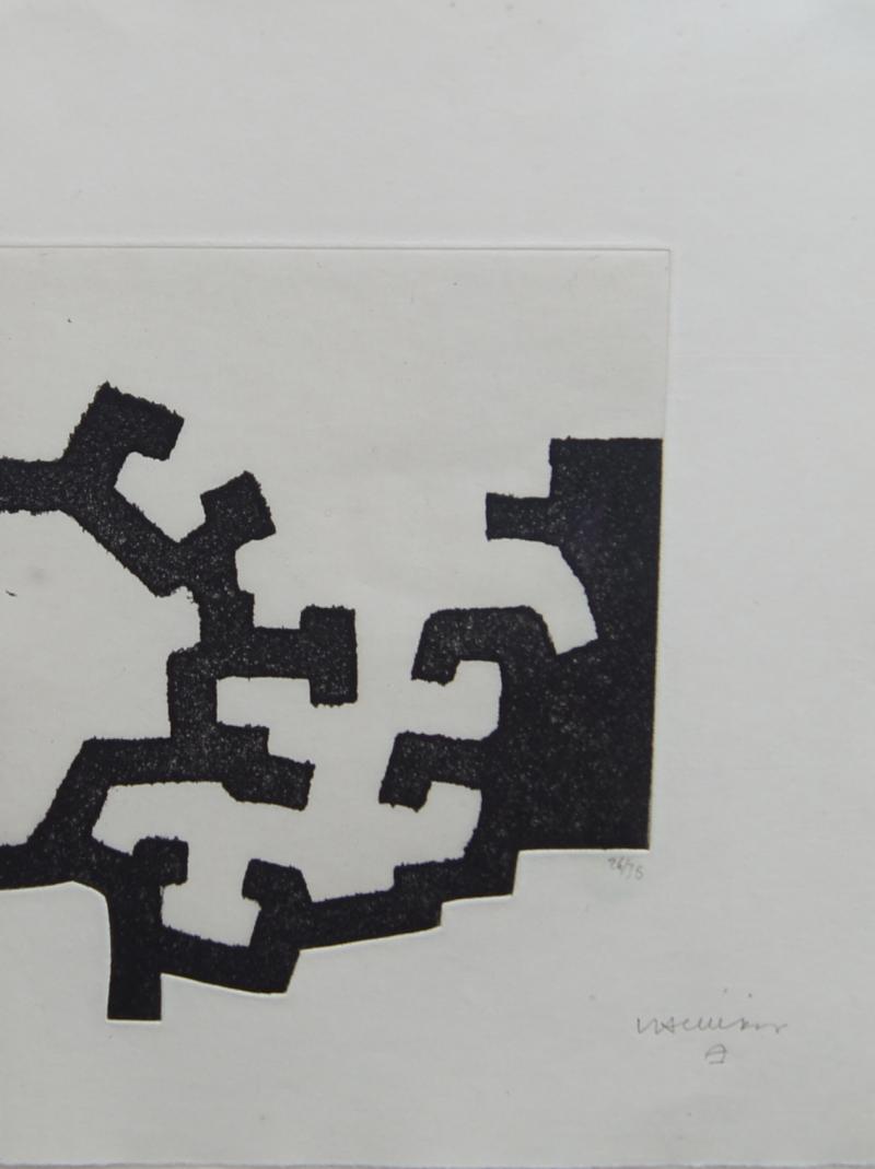 Eduardo Chillida Framed Abstract Etching for Adoracion by Eduardo Chillida 26 35 1977