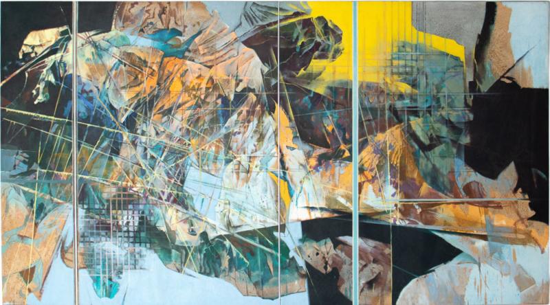 Edward Arnold Reep Edward Reep Reticular Series 8 Monumental Abstract Diptych Oil on Canvas