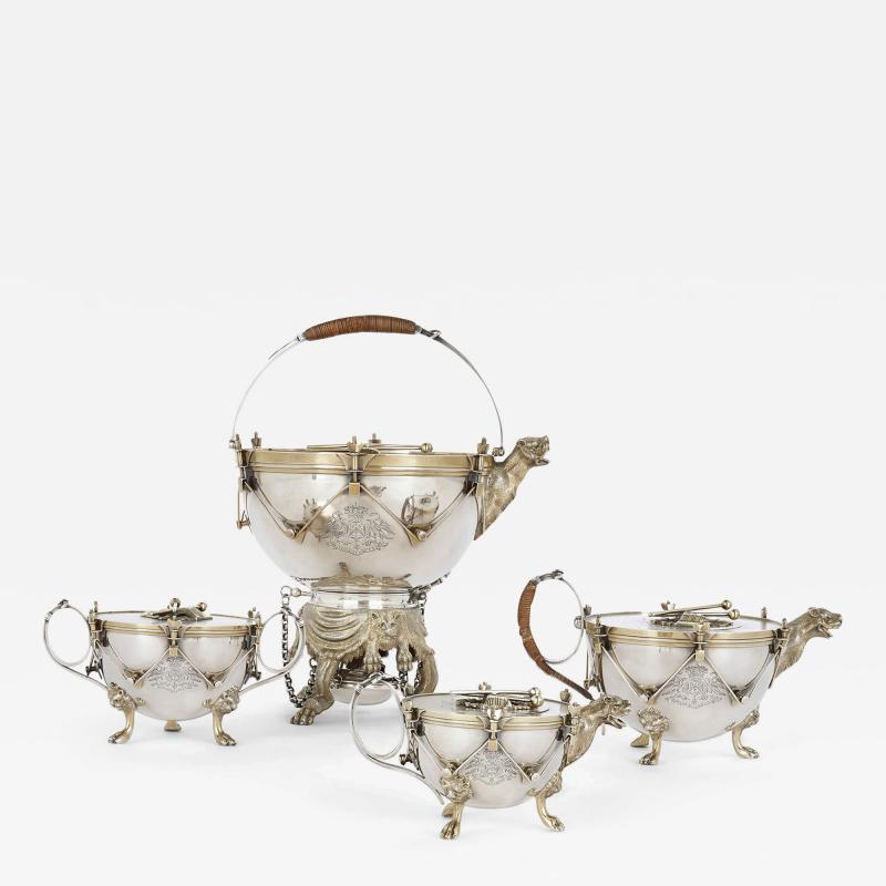 Edward Charles Brown Rare Victorian silver tea and coffee set by Edward C Brown