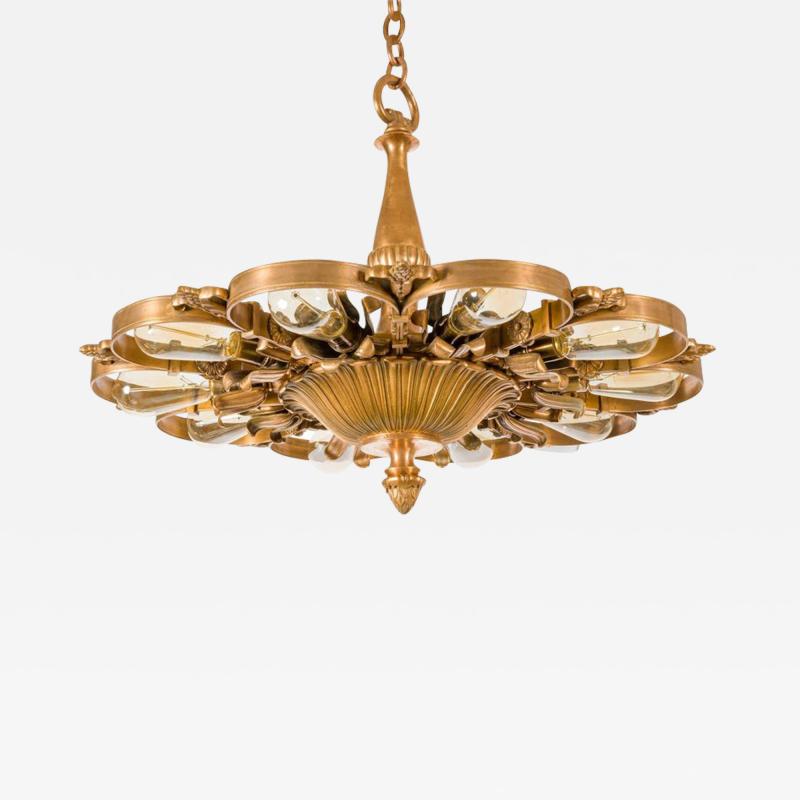 Edward F Caldwell Co E F Caldwell Bronze Neoclassical Chandeliers USA 1920s