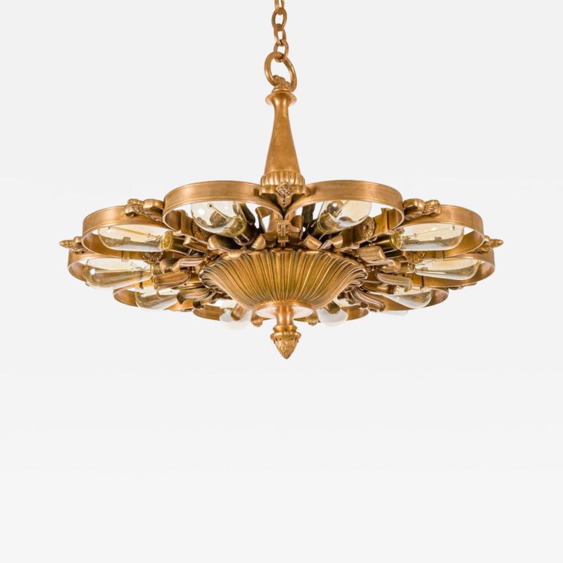 Edward F Caldwell Co E F Caldwell Bronze Neoclassical Chandeliers USA 1920s